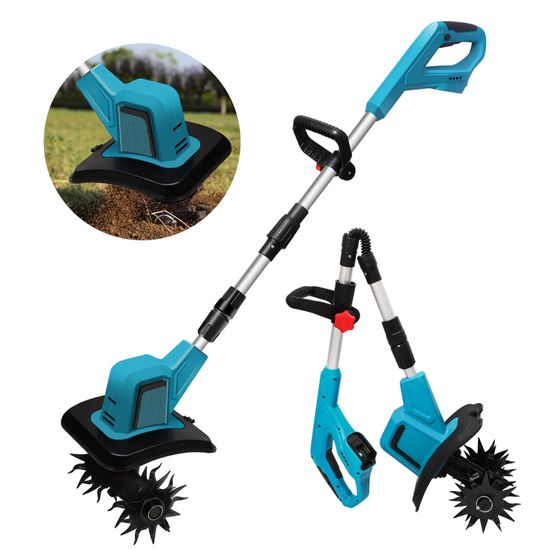 Motobineuse Électrique Sans Fil 21V 550W - 4 Lames Acier Manganèse, Largeur/Prof. 10cm, Idéale Potager & Serre