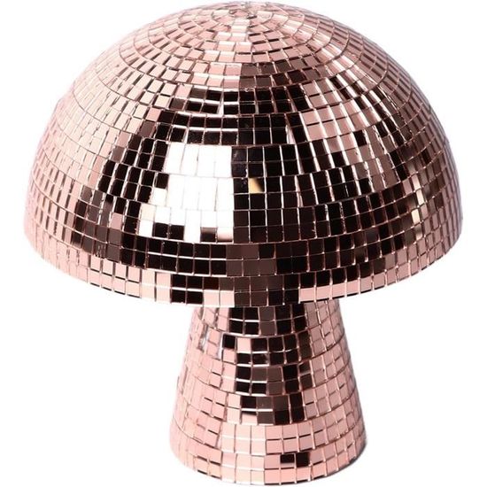 Boule Disco Champignon à Paillettes - Effet Miroir 360° - Décoration Fête, Mariage, Noël - Lumière Réfléchie