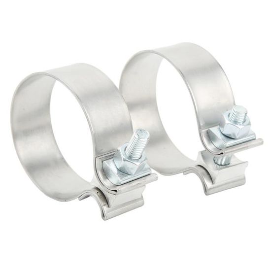 Collier Maintien Silencieux Moto 3,9 Pouces - Clip Acier Inoxydable + Bande Caoutchouc Antidérapante