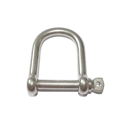 Manille Droite INOX A4 - Ø 8mm - Acier Inoxydable - Grand Passage - 68g - Pour Marine, Extérieur