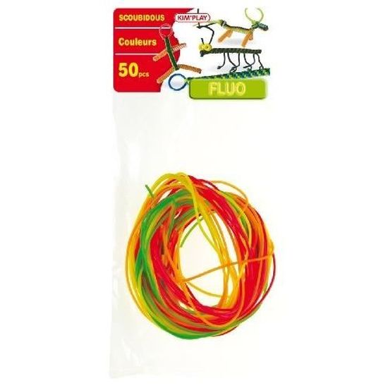 Scoubidous Arc-en-ciel Fluo - Lot De 50 Brins, Marque Kimplay - Neuf, Loisirs Créatifs