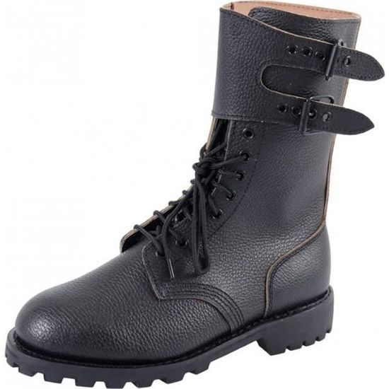 Bottes Rangers Armée Française En Cuir Granuleux Noir - Iturri Taille 44 - Neuves Sans Emballage