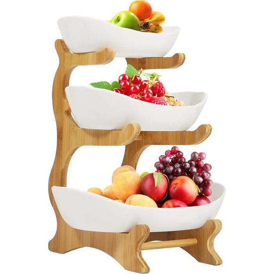 Corbeille à Fruit Moderne AmkWood Corbeille A Fruit 3 Etages En Plastique, DéCoration De Table Corbeille De Fruits, Bol à Fruits En Plastique Avec Support En Bois Pour Fruits, Légumes, Collations, Noix Corbeille à Fruit Moderne AmkWood Corbeille A Fruit 3 Etages En Plastique, DéCoration De Table Corbeille De Fruits, Bol à Fruits En Plastique Avec Support En Bois Pour Fruits, Légumes, Collations, Noix
