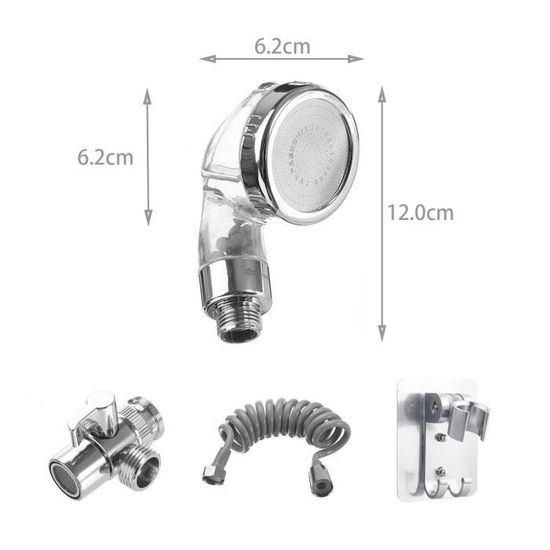 Flexible de douche universel (G1/2 pouces,1,5M), flexible de douche anti-torsion et anti-vrillage, acier inoxydable/chrom