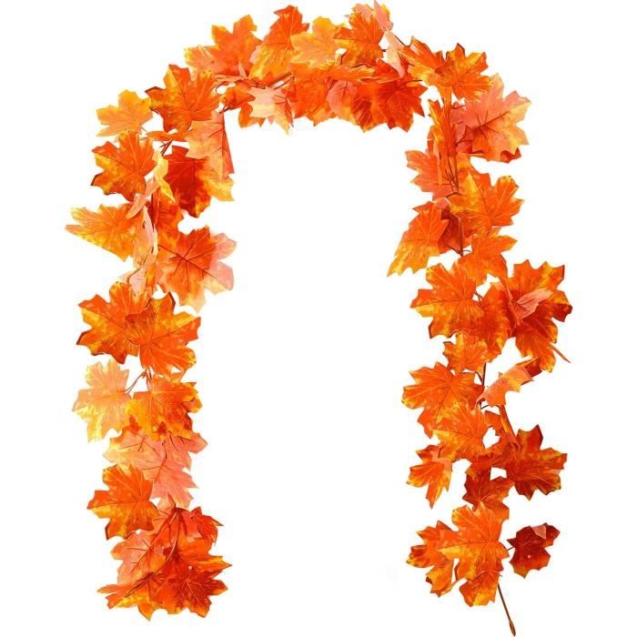 Guirlande Automne Feuilles D'Érable Artificielles 180 Cm – Décoration Réaliste Suspendue Pour Intérieur Et Extérieur, Ambiance Chaleureuse Automnale