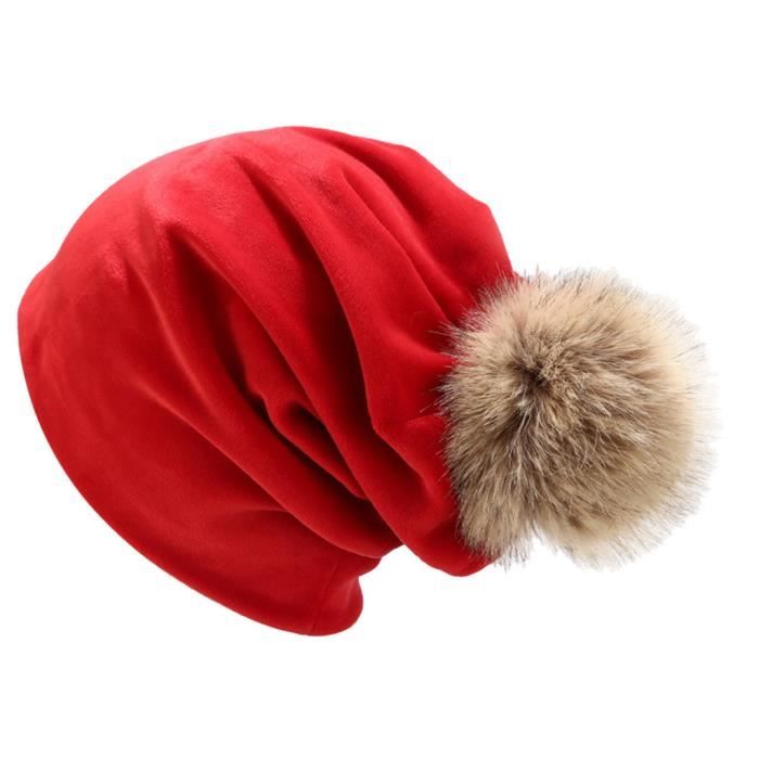 Femmes hiver en duvet d'oie casquette de couleur unie casquette décontractée cache-oreilles LTA90812081RD_Leshaishu