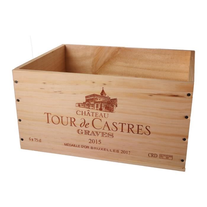 La Caisse Bois 6x75cl estampillé Tour de Castres - coffret