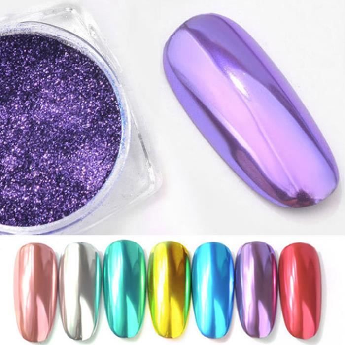 Flow Gold Mirror Powder Chrome Effect Nail Polish Foil Nails Art Strass Glitter Silver_#2