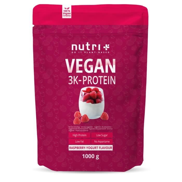 NUTRI-PLUS SHAPE & SHAKE 3K PROTEIN - Poudre de protéines végétaliennes -YOGOURT A LA FRAMBOISE - PROTEINES - 1000g