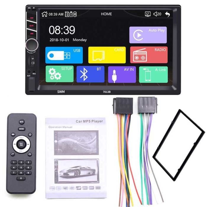Autoradio 2 Din Carplay Android Auto Bluetooth stéréo Audio vidéo lecteur MP5 mains libres USB 7- unité de - Type with frame