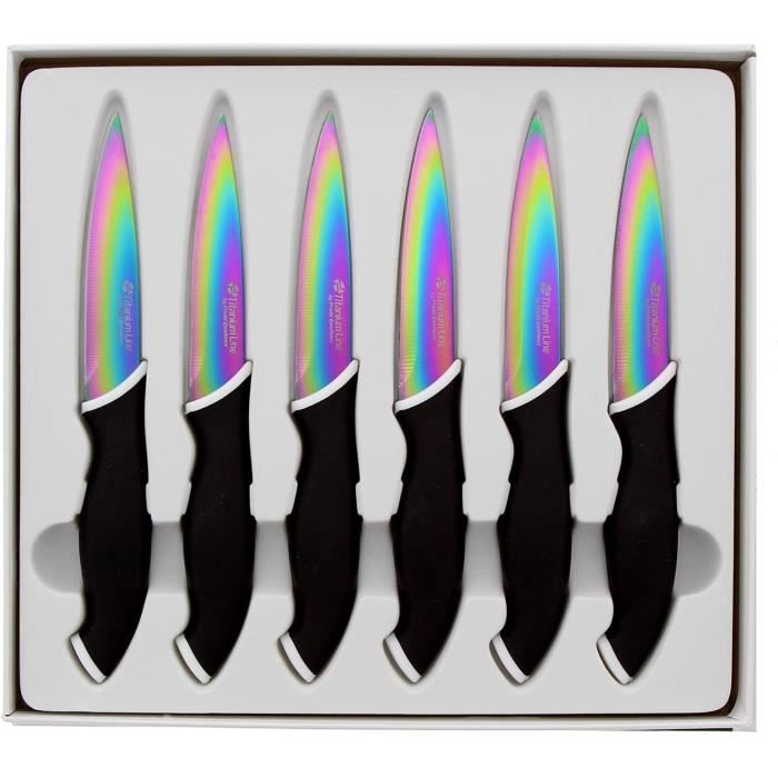 Pradel Excellence - CTI006 - Coffret 6 Couteaux Steak Revêtement Titane