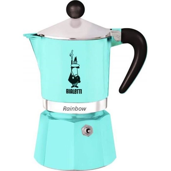 Bialetti 5042 - COMMUTATEUR KVM - Machine à Expresso pour 3 Tasses, Aluminium, Bleu Clair, 30 x 20 x 15 cm