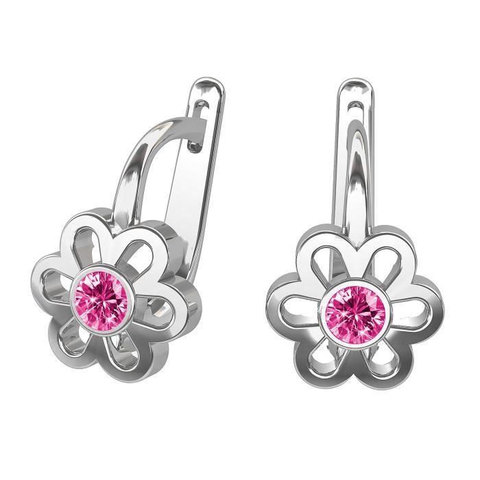 butterfly Filles Argent Boucles D'oreilles 925 Rose Vrais Swarovski Elements Fleur Emballage Cadeau Enfant Fille Bijoux