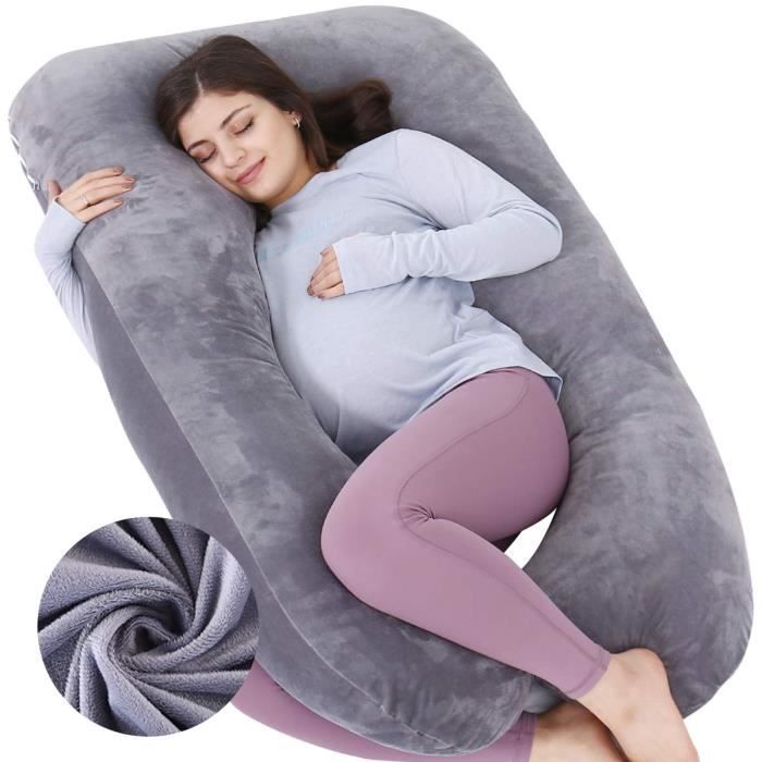 Oreiller de Grossesse,Oreiller de Maternité Coussin en Forme de U Coussin d'allaitement Coussin de Soutien,Lavable pour Les Femmes