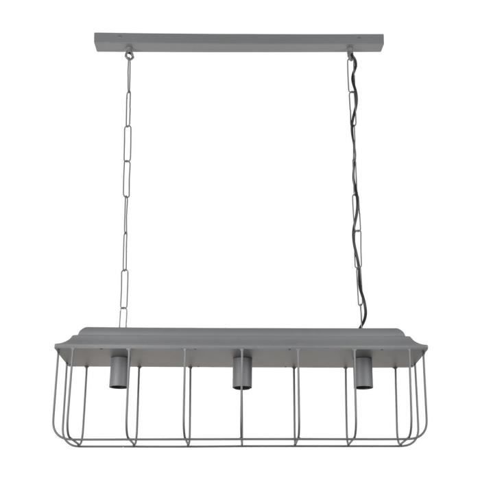 COREP Suspension en métal Mansfield 3L - H 96 cm - E27 - 40 W - Gris anthracite mat