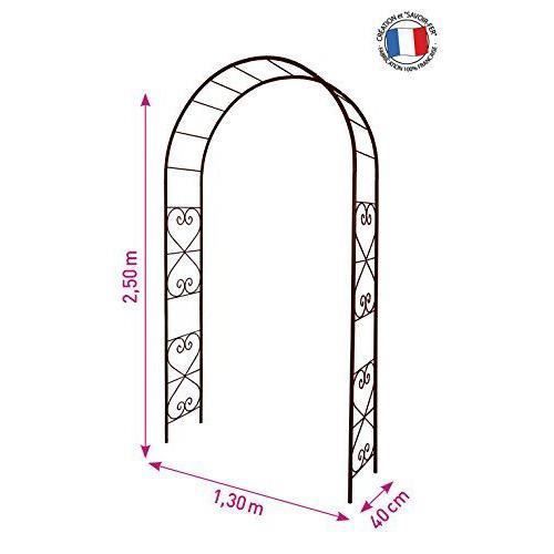 Louis Moulin 3166 Arche Jardin avec Décor Romantique Métal Fer Vieilli 130 x 250 cm