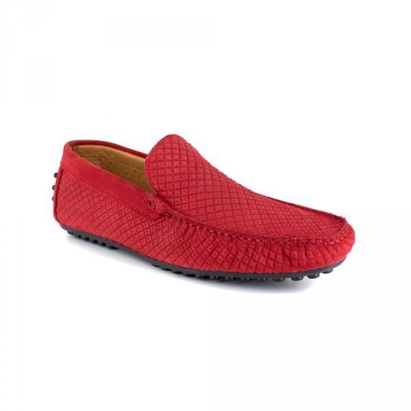 Mocassin J. BRADFORD Cuir Rouge JB-CLIPPER - Couleur - Rouge