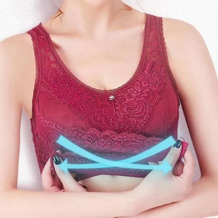soutien-gorge croisées avant Soutien-gorge en soie respirant sans fil Soutien-gorge doux Soutien-gorge courbé rassemblé sg1258
