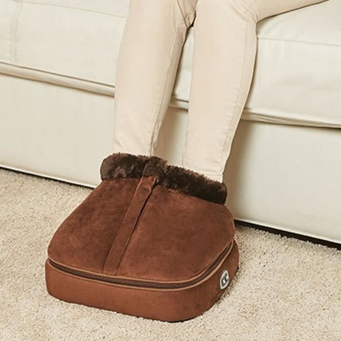 Chauffe-pieds électrique chauffant chaussures de Massage confortables pieds en velours 8 têtes de massage sur la plante du pied