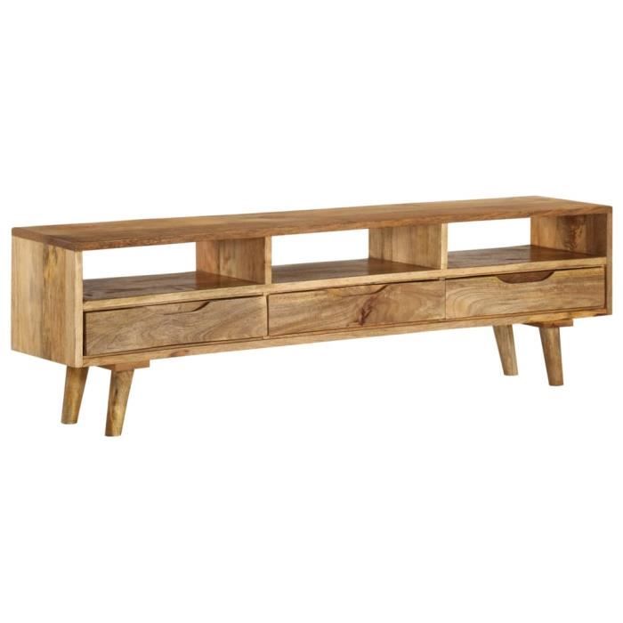 922MAGICSALE®Meuble de Télévision-Banc TV-Meuble de salon-Meuble TV Bois de manguier massif 140 x 30 x 41 cm,140 x 30 x 41 cm BEST O