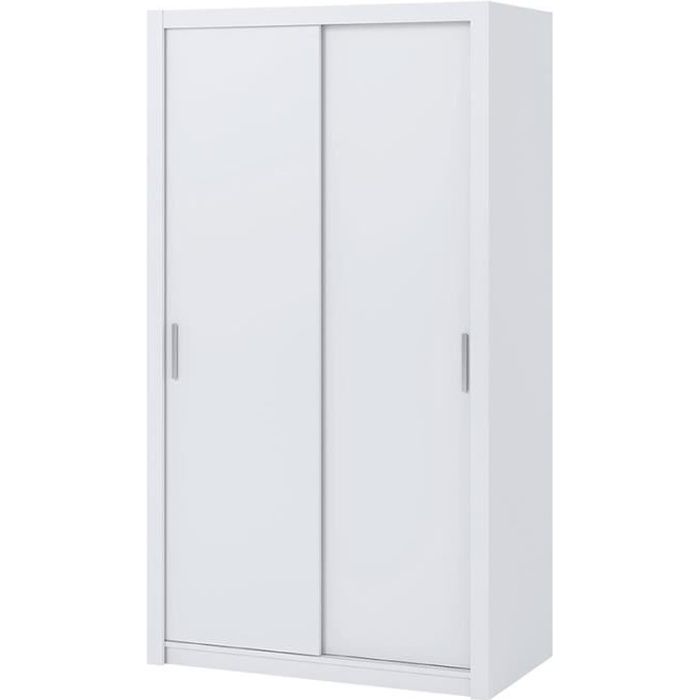 Armoire portes coulissantes - RINKER - 120 cm - blanc