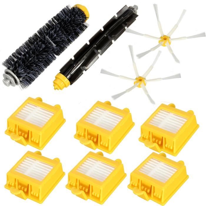 kit Filtre + Brosse 6 Bras pr Aero Vac iRobot Roomba 700 Series 760 770 780 790
