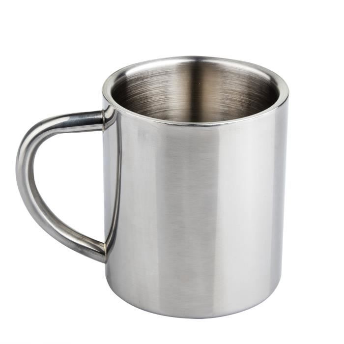 TRIXES Petite Tasse de Voyage Bol de Camping 200 ml en Acier Inoxydable