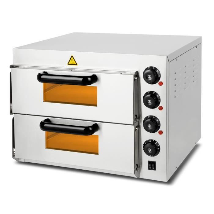 Vertes four à pizza electrique professionnel 3000 watt, régulation de température 0°C à 350°C, contrôle séparé de la température