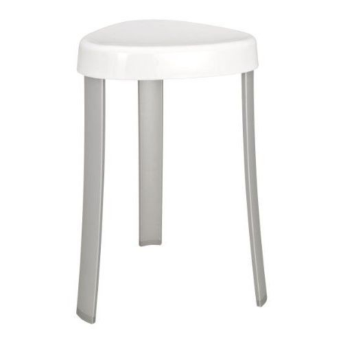 WENKO Tabouret salle de bain blanc, tabouret douche, Corrente, Aluminium - Plastique, 37x45x37 cm, Blanc - Brillant