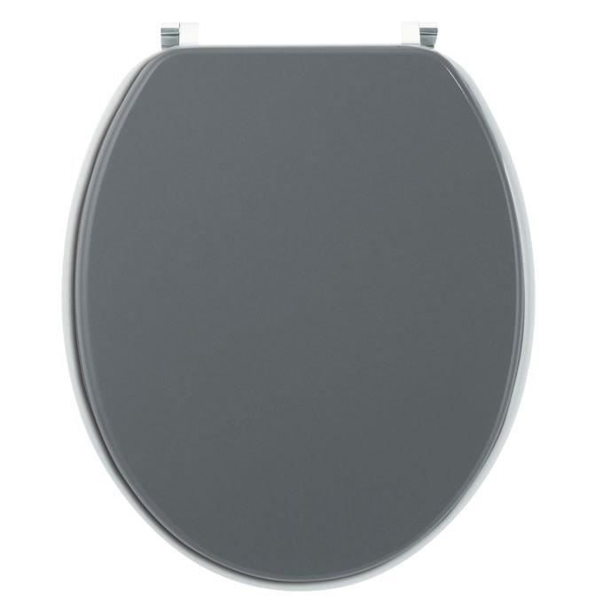 WIRQUIN - 196661 - Abattant Bi-Colors Line en bois compressé Couvercle Gris Anthracite Lunette Gris Clair