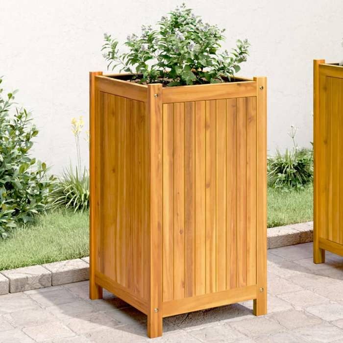 vidaXL Jardinière Acacia avec Doublure - vue 2