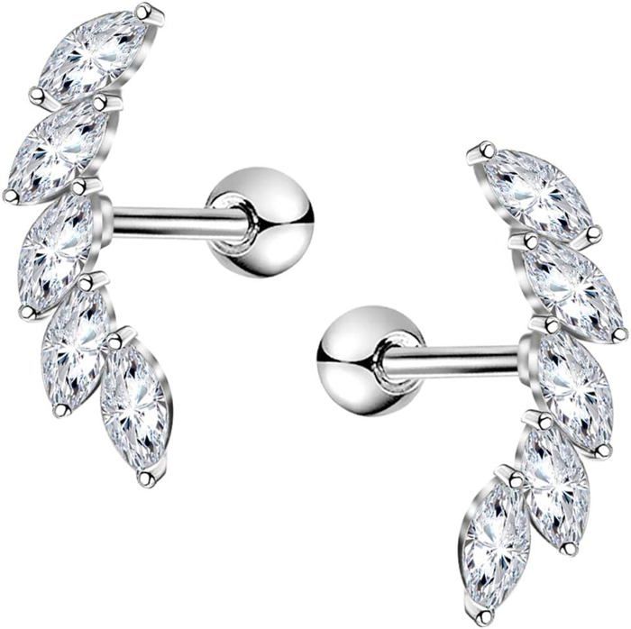 Boucle D'oreille Tragus/hélix Argent 5mm/7mm - Origami Jewels - Neuf Sans Emballage
