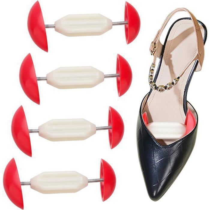 GVSS - Lot De 4 Élargisseurs De Chaussures Réglables Rouge (7 à 10,5 Cm) - Pour Talons, Sandales, Cuir - Écarteurs Universels Femme