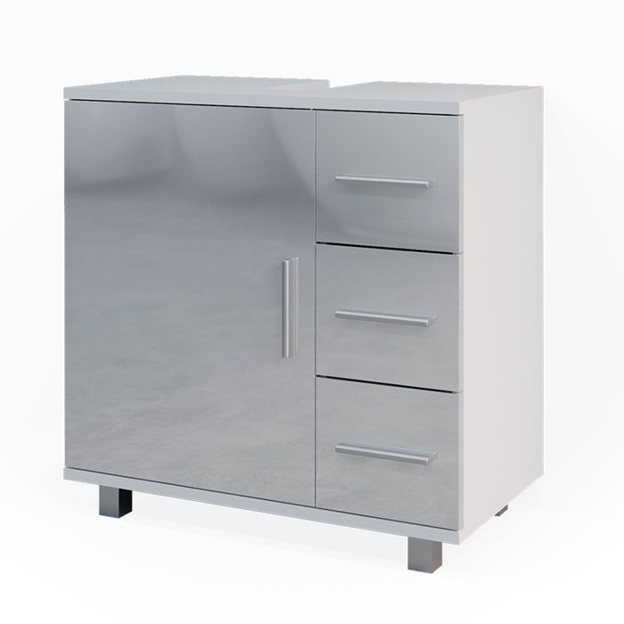 Meuble sous vasque simple 80x60.8cm, Anthracite/blanc | Maisons du Monde