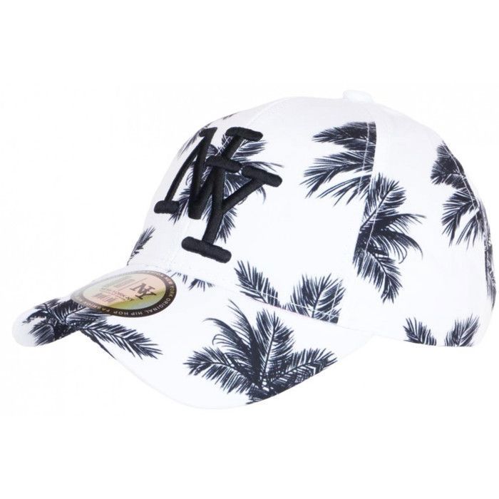Casquette Baseball NY Tropical Sunrise Avec Palmiers - Jaune Et Verte, Taille Unique, Neuf Avec étiquettes