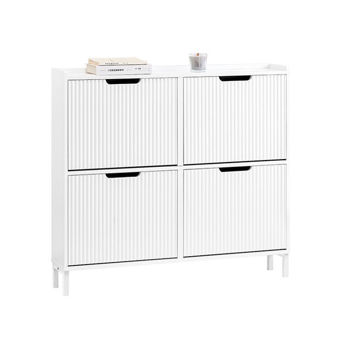 SoBuy Meuble à Chaussures Mince 4 Portes Abattantes Rangement Chaussures Compact pour Entrée/Couloir 100x19x91cm Blanc SoBuy Meuble à Chaussures Mince 4 Portes Abattantes Rangement Chaussures Compact pour Entrée/Couloir 100x19x91cm Blanc