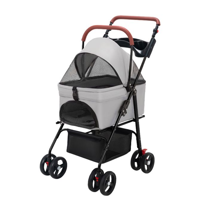 Meilleurs prix pour Poussette pliable pour Chien et Chat - 4 roues à 360°- Panier amovible