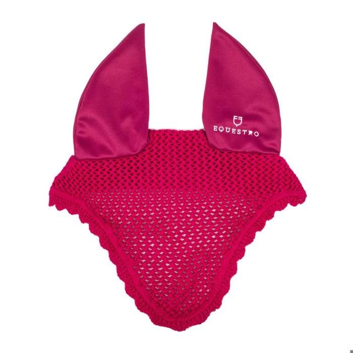 Meilleurs prix pour Bonnet anti-mouches pour cheval en coton avec oreilles élastiques Equestro - Rose - Poney