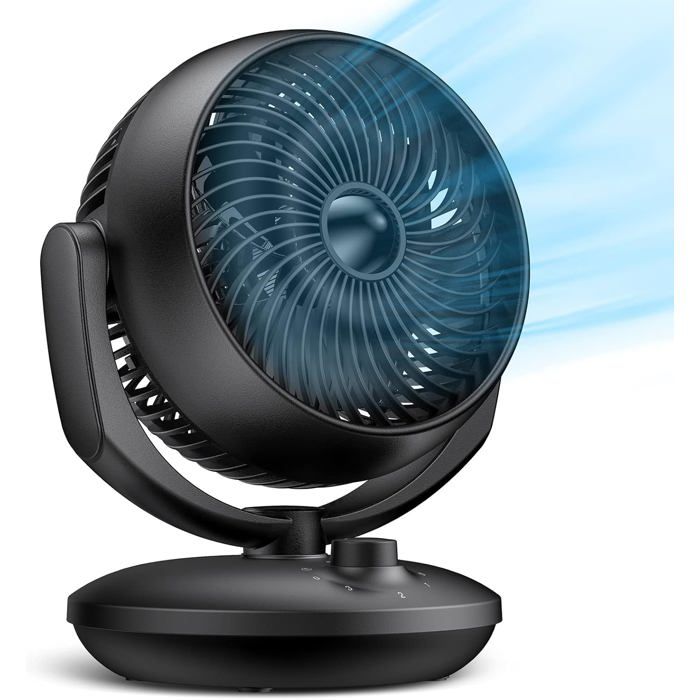 Ventilateur Silencieux Ultra Puissant22Db Portable & TableCirculation DAir Turbo 3D Pour Bureau Avec 3 Vitesses Et Inclinaison - Lampe Du Parfumeur