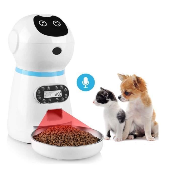 Comparer les prix de Chien Distributeur Croquettes Chat Automatique35 L avec Enregistrement Vocal LCD ÉcranLecture Vocale Pour Jusqu BALISE SOLAIRE