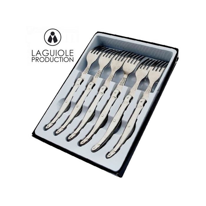 Coffret de 6 fourchettes Laguiole Tribloc tout acier inoxydable