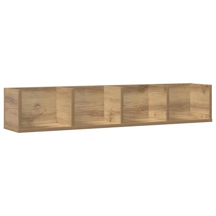 Étagère murale - Chêne artisanal - 100x18x18cm - 4 compartiments - Charge max 40kg