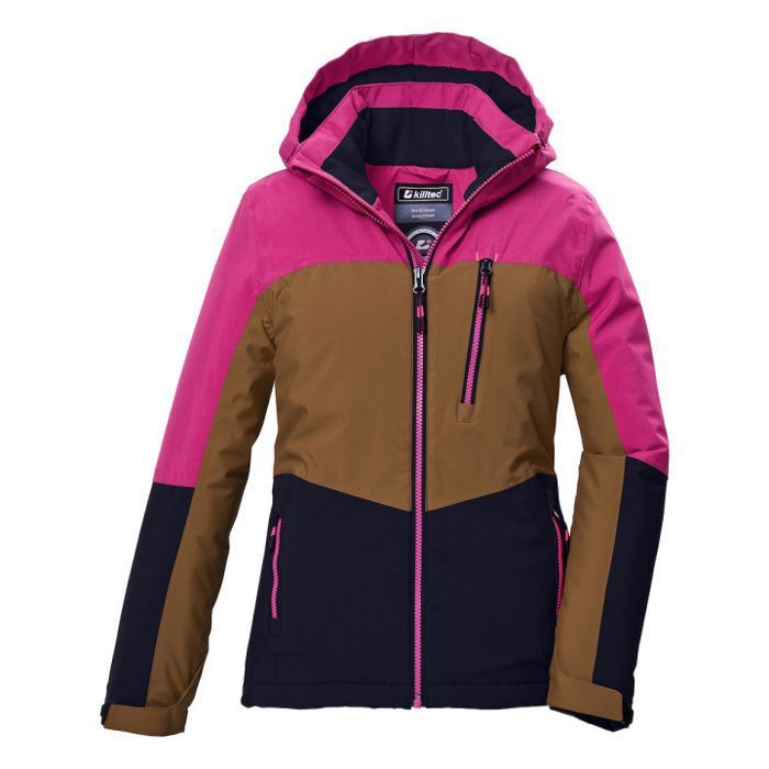 Veste de ski fille Killtec Kow 354 - 100% imperméable capuche polaire et jupe pare-neige