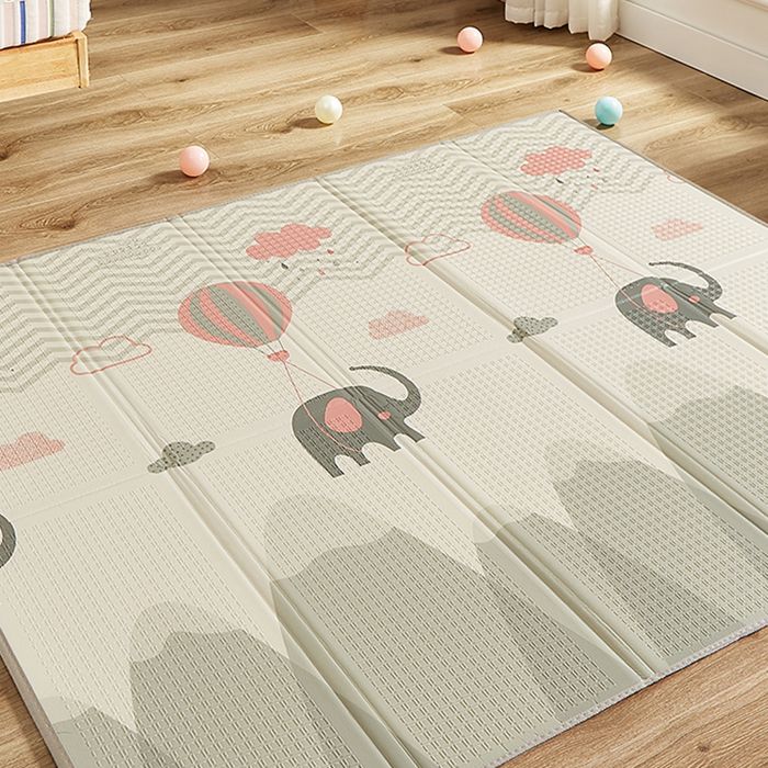 CASABEL Tapis d’Éveil Bébé 180×200 cm – Pliable Imperméable Épais Motifs Éléphant Grande Taille et Rangement Facile