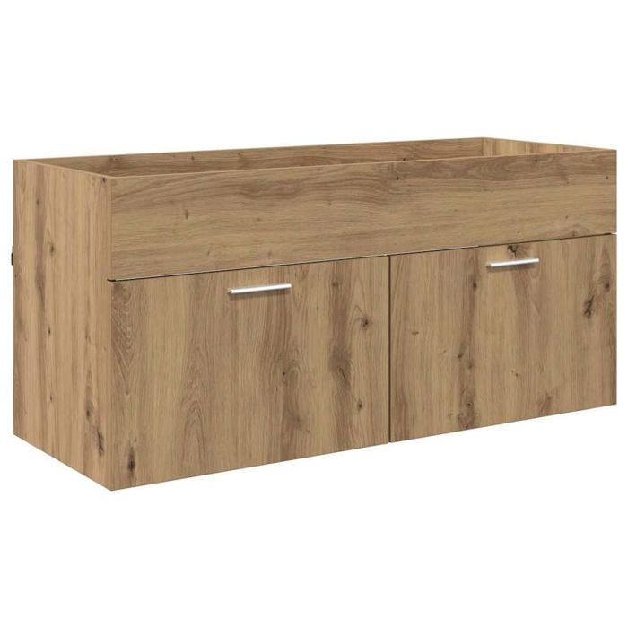 Armoire de salle de bain en bois dingénierie - vidaXL - Chêne artisanal - 100x385x46 cm - Grand espace de stockage