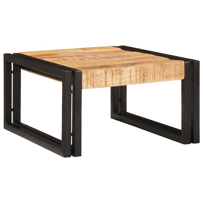 Étagère de salle de bain moderne - vidaXL - Marron - Bois de mangue brut - 40x50x23 cm - Fer noir - Durable - 1 étagère