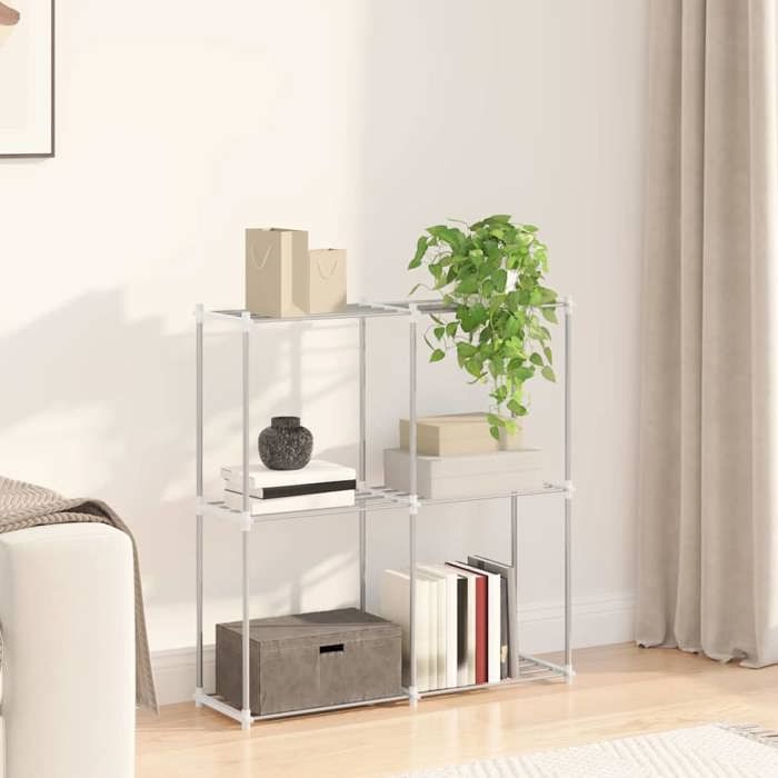 NEW 2026 Étagère tubulaire - Étagère Murale - avec stockage Blanc 86x27x90 cm Aluminium L639