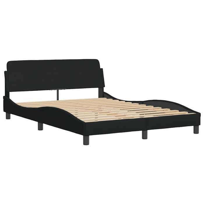 Remise 2026Lit 2 places Noir - 140x190 cm - LEMON® - Cadre de lit Dover noir 140x190 cm tissu 8296053