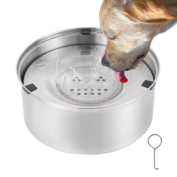 Gamelle Eau Chien 1 Pièce 3L - Anti Déversement Bol Flottant Acier Inoxydable Grande Capacité - Abreuvoir Dupcheliry