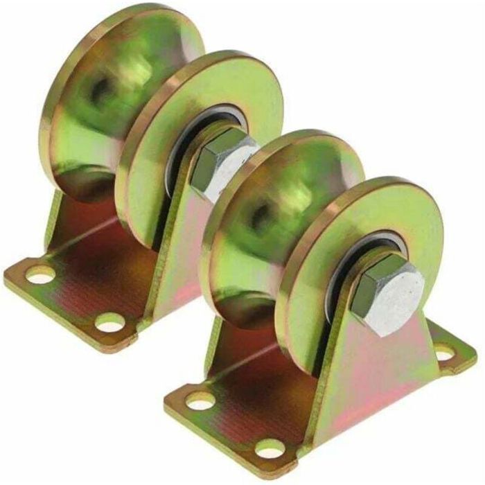 Roues pour portail coulissant - 50 mm - Rainure en U - Acier galvanisé - Étanche - Anticorrosion HBCL